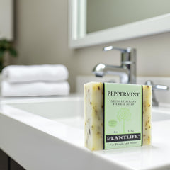 Plantlife close-up of soap texture highlighting creamy lather benefit