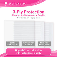 PlastCare USA mat under manicure tools keeps workspace clean and dry