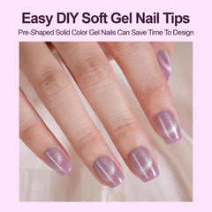 Plauva demonstration of pressing on nail with glue for easy application benefit