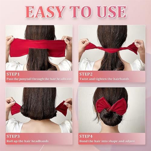 PMRXSETD bow-style bun worn in casual outfit showing decorative finish
