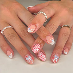 PODUOJIEYI front packaging showing 24-piece patriotic nail kit and convenience