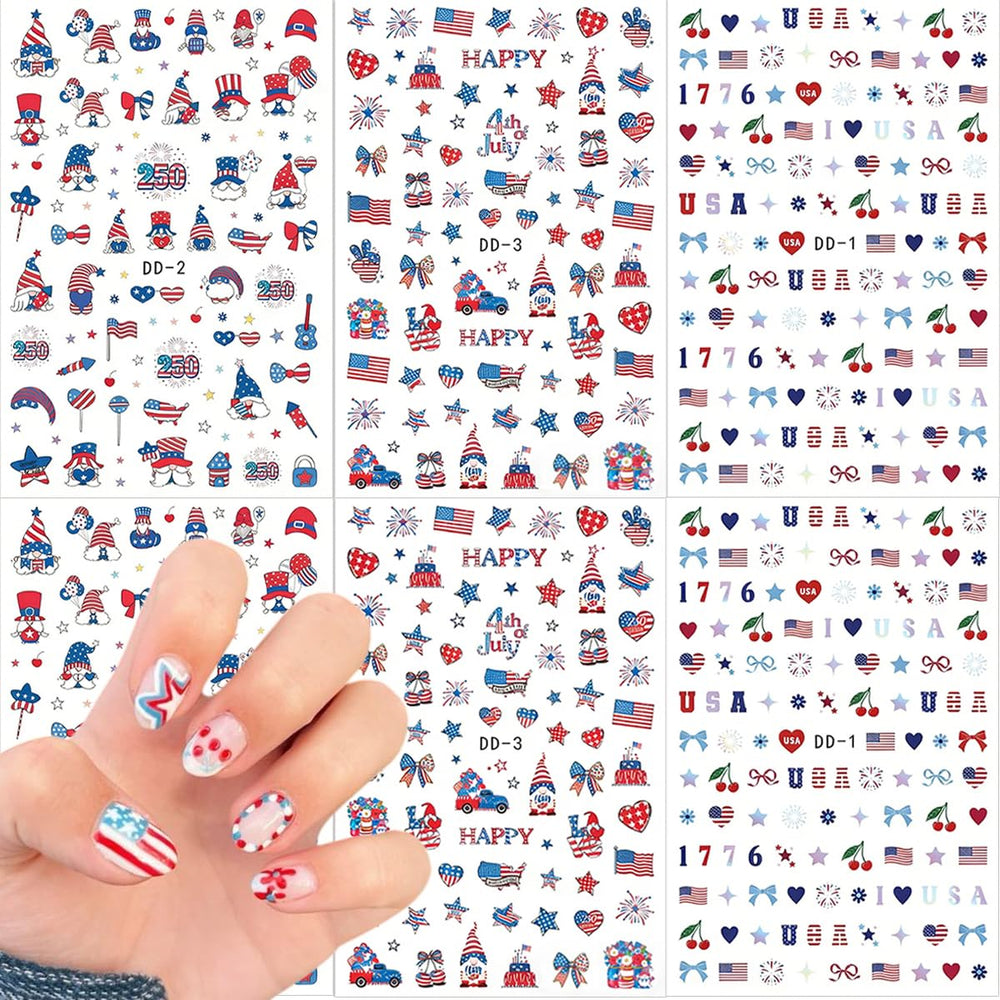 PODUOJIEYI gnome and firework design sheet for creative nail mixes
