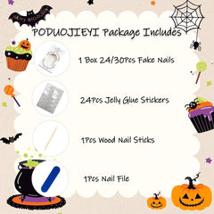 PODUOJIEYI kit contents laid out with stickers, file and stick