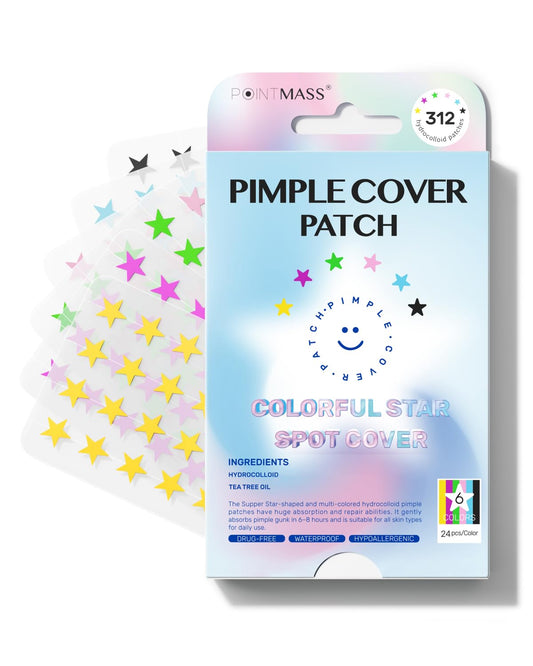 POINTMASS front packaging showing colorful star patch pack and quantity benefit