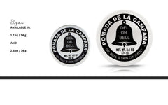 Pomada de la Campana label detail focused on branding and ingredient clarity benefit