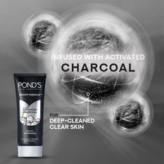 POND'S activated charcoal gel texture close-up demonstrating smooth spreadability