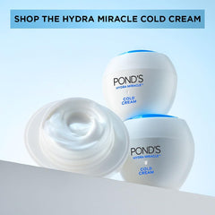 POND'S 100ml jar beside common objects showing compact travel-friendly size