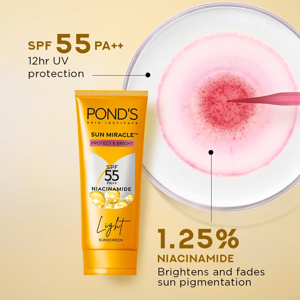 POND'S niacinamide-C serum graphic highlighting brightening benefit