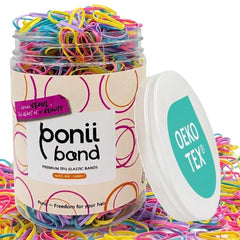 PONIIBAND front packaging showing bulk pastel bands and quantity benefit