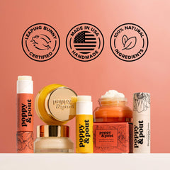 Poppy & Pout open stick top view showing ample balm and neat finish