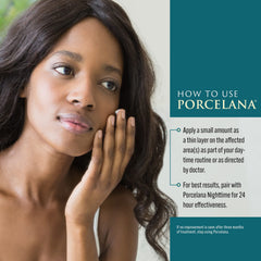Porcelana 3 oz jar beside common items, conveying compact travel-friendly size