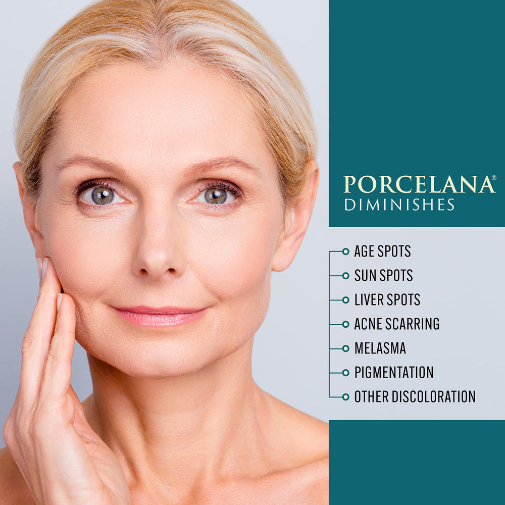 Porcelana cream on hand for scale, illustrating easy spreadability and coverage