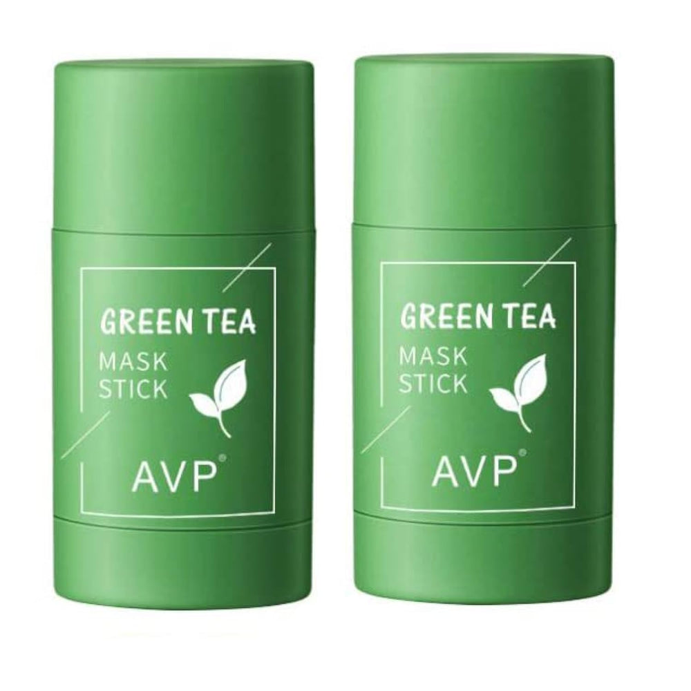 Porcolle front packaging showing green tea mask stick for easy storage and travel