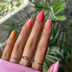 Posyofet contents laid out with adhesive and tools for easy DIY manicures