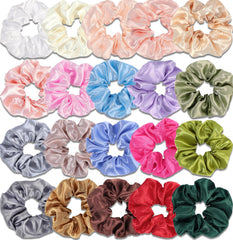 POVETIRE front arrangement showing 20 scrunchies for wardrobe coordination