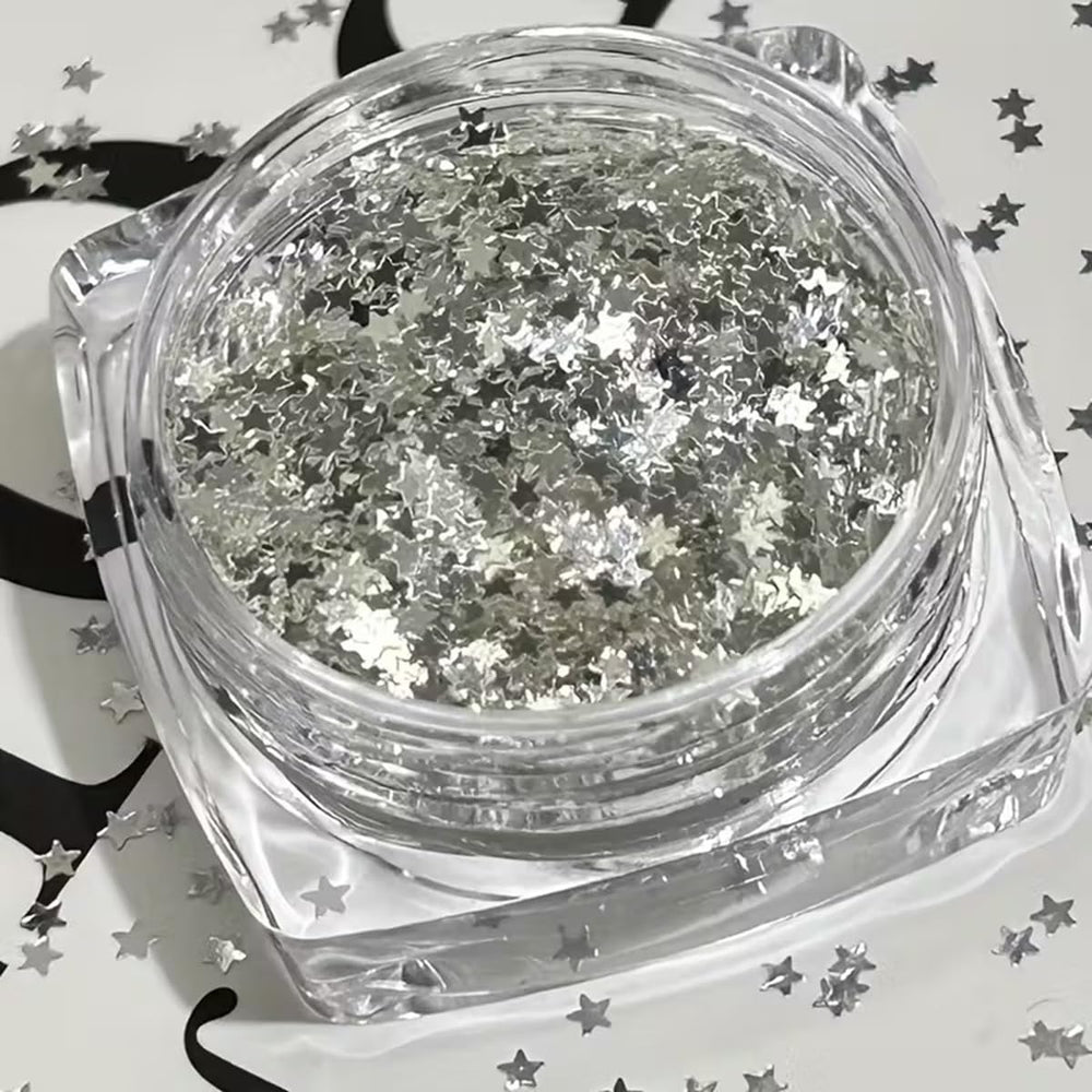 POWPOP star shapes close-up showing multiple sizes and reflective finish for dimension