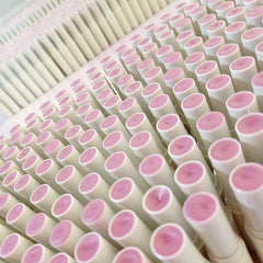 Pozggoy closeup application on lips showing precise coverage and moisture