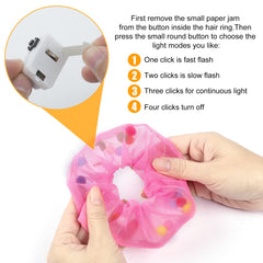 POZILAN scrunchie worn on wrist during night ride for fun, visible safety