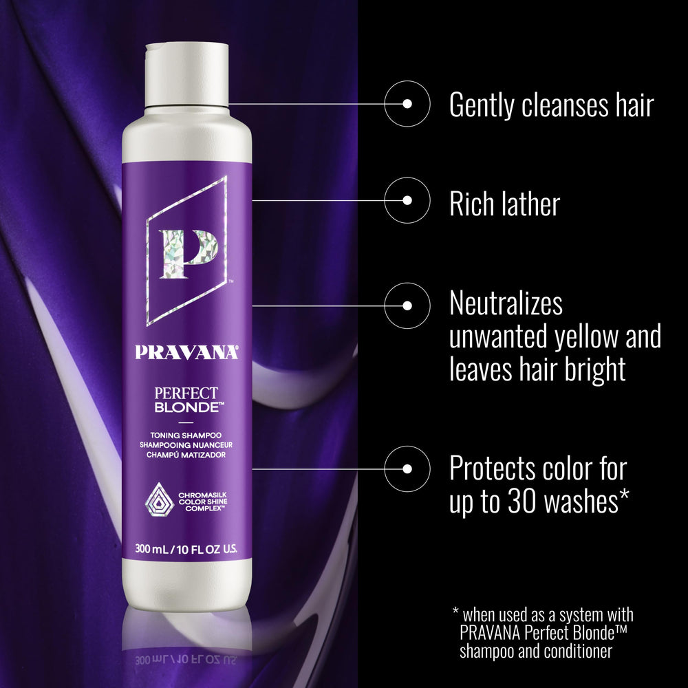 Close-up lather of Pravana shampoo on hair, demonstrating gentle cleansing and toning