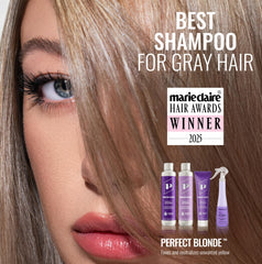 Pravana shampoo pouring texture, showing creamy purple tone and conditioning look