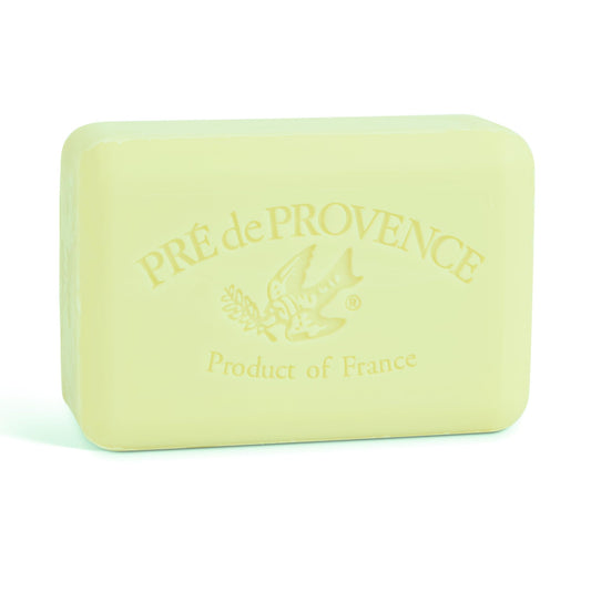 Pre de Provence front packaging showing linden soap and elegant branding, conveys luxury