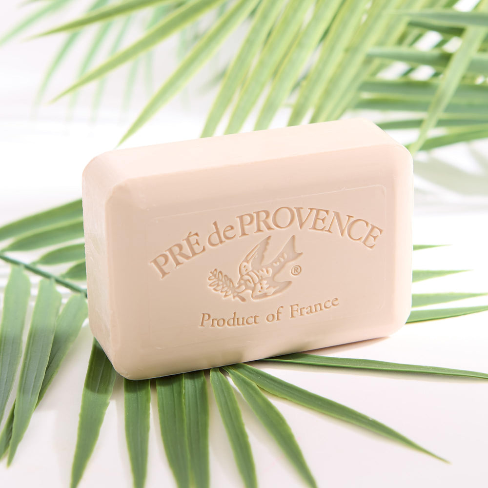 Pre de Provence ingredient label displaying organic shea butter and clean formulation