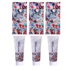 Prehot front packaging showing three patriotic glitter gel tubes for quick party prep