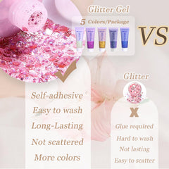 Prehot glitter applied on cheek catching stage light for eye-catching festival effect