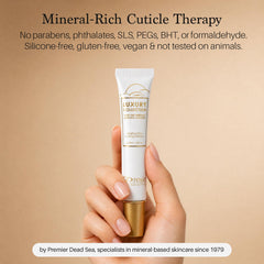 Premier cuticle oil dropper releasing a single drop demonstrating precise application benefit