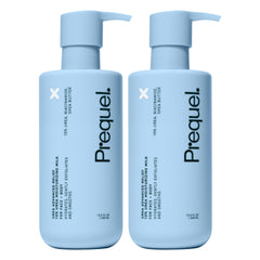 Prequel front pump bottle showing clean unscented hydration benefit