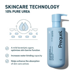 Prequel pump dispensing lotion demonstrating easy, mess-free use
