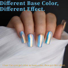 Pretty Diva before and after nails illustrating dramatic chrome transformation and depth