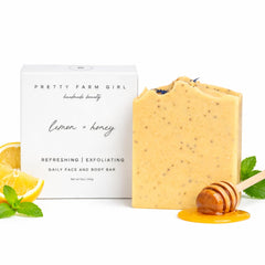 Pretty farm girl front packaging showing label and natural ingredients benefits