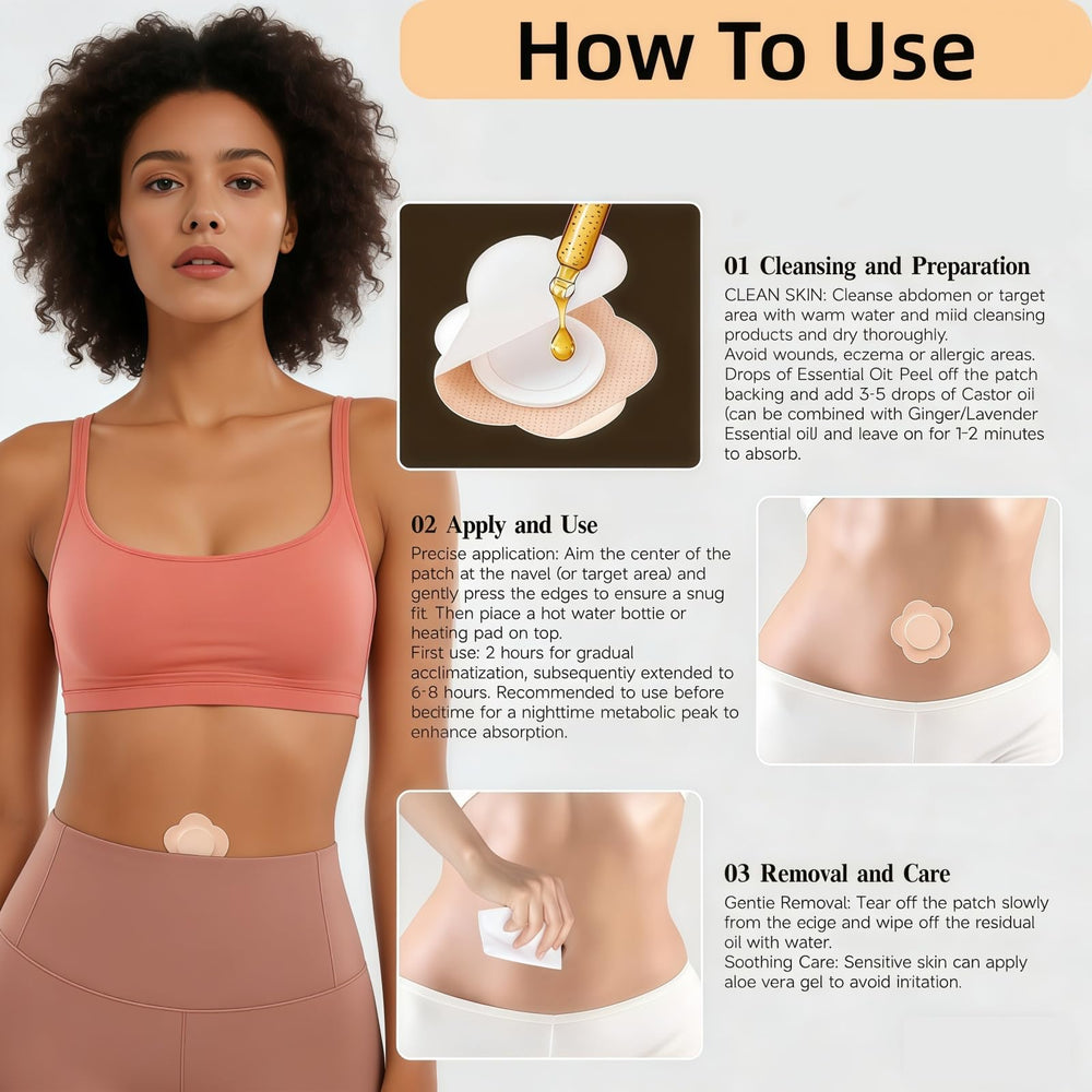 prgislew application on belly button showing easy adhesive placement