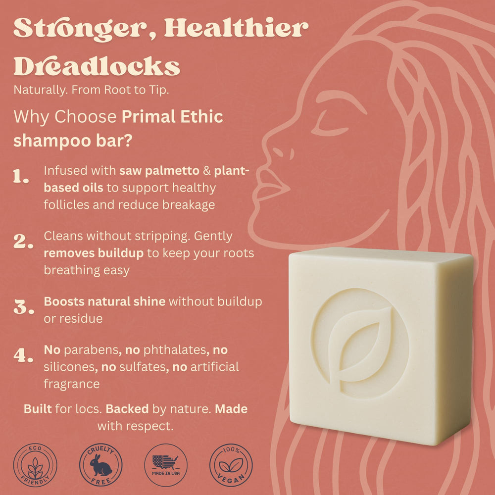 Primal Ethic bar texture close-up highlighting gentle, residue-free formula