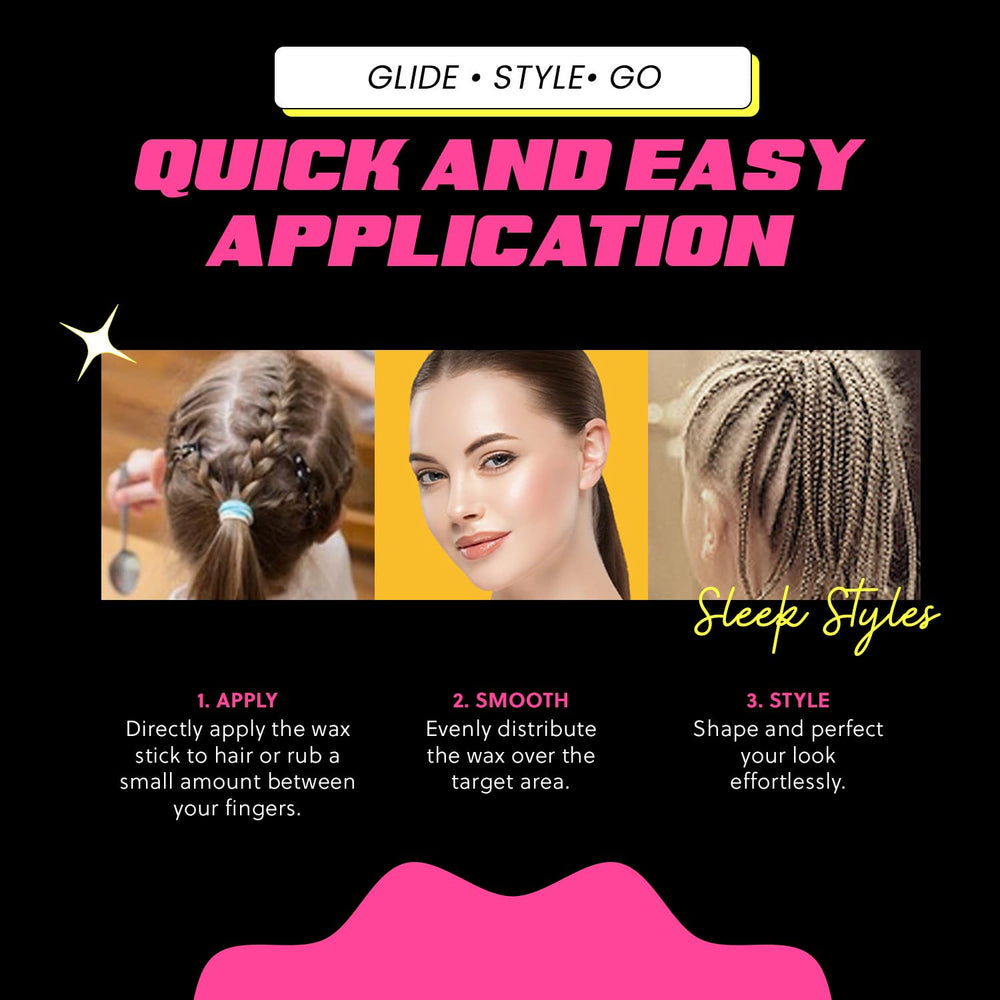 Prime Look wax stick applied on hairline taming flyaways for a neat finish