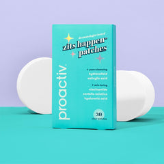 Proactiv patch applied on facial blemish for discreet protection