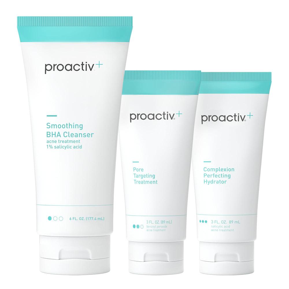 Proactiv front packaging showing the 3-step kit and clear routine benefits