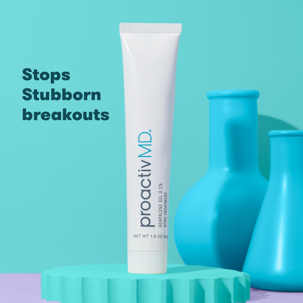 ProactivMD in-use night routine applying gel to cheek demonstrating targeted acne treatment and nightly protection