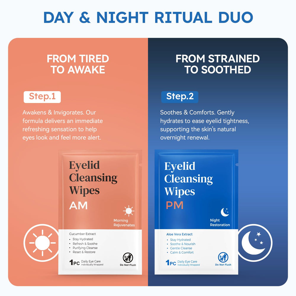 ProCIV night aloe wipe on bedside table soothing eyelids before sleep