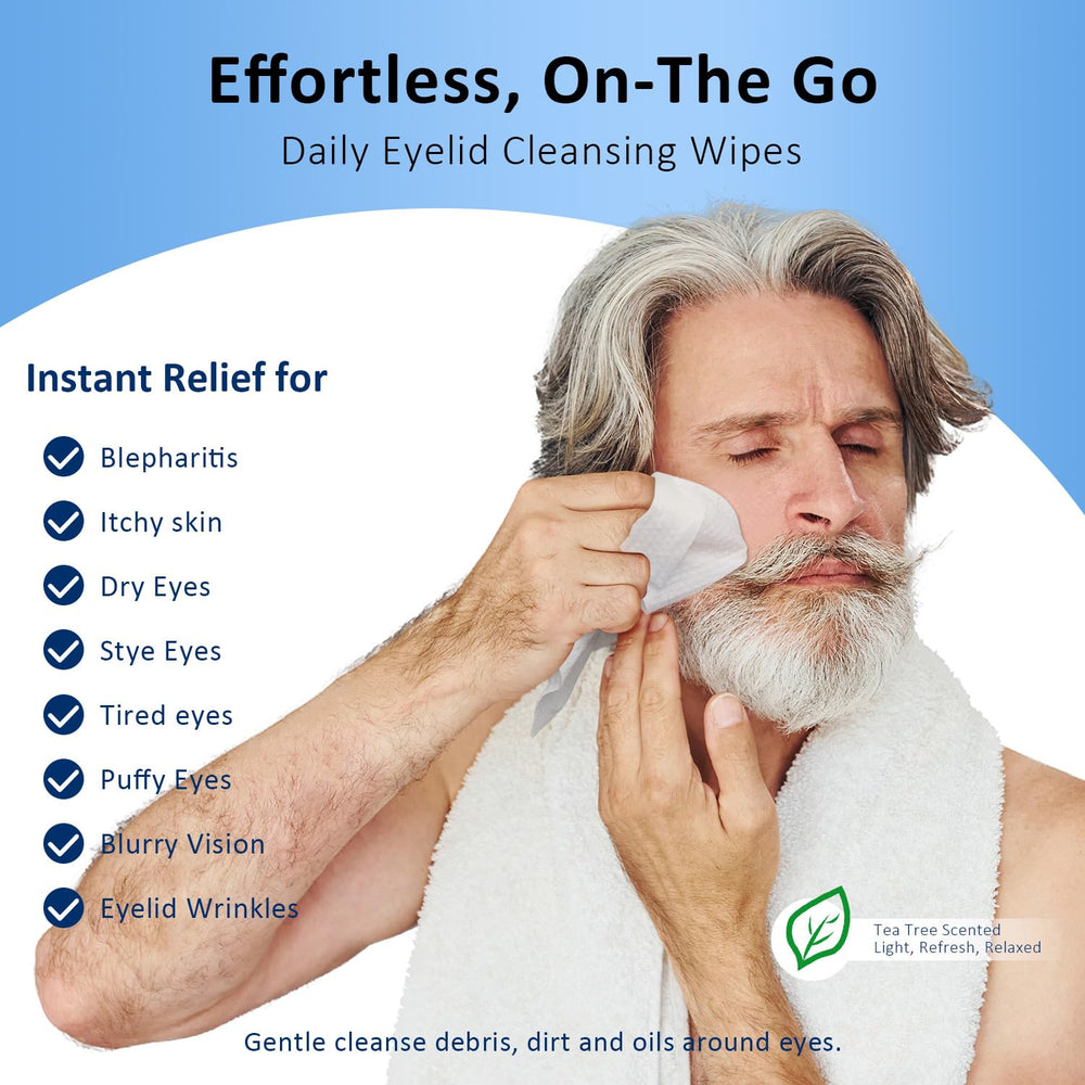 ProCIV single sachet opened revealing pre-moistened eyelid wipe for hygienic use