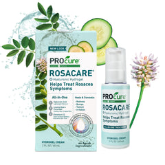 PROcure Rosacare front packaging showing compact 2 fl oz tube and benefits