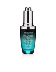 Progenix serum texture on fingertip close-up demonstrating lightweight absorbent formula