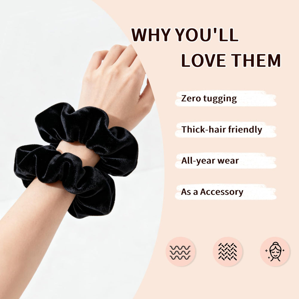 PROPOG scrunchie in hand for scale showing the 4.3-inch size advantage