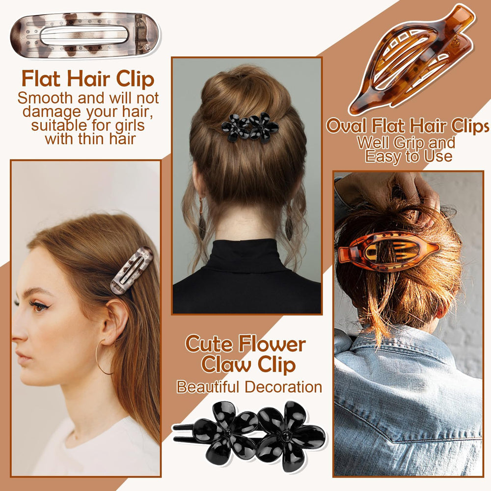 ProSuites flat clips holding half-up hair demonstrating low-profile comfort