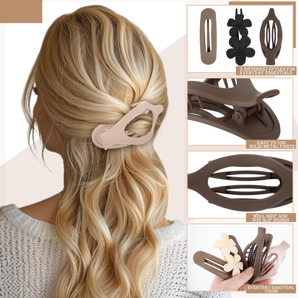 ProSuites clips worn in model hair showing secure hold benefit