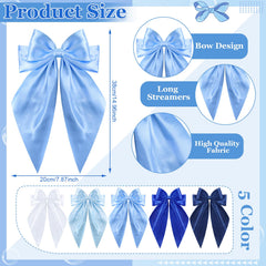 ProSuites close-up of silky satin texture on a blue bow, soft drape and elegant sheen