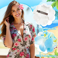 ProSuites fabric three-flower clip detail showing layered petals and vibrant color contrast