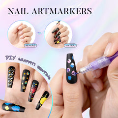 PROTECTMETER pen drawing small doodles on press-on nails for easy use