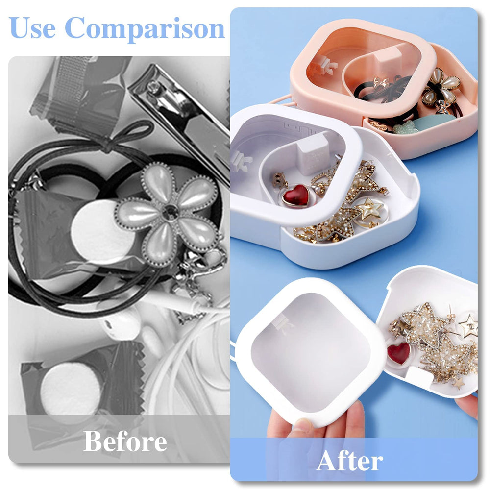 Prudiut next to coins and earbuds demonstrating size and travel-ready benefit